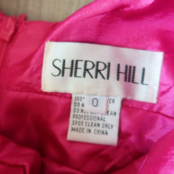 NWT SHERRI HILL pink coctail dress fuchsia 0 mini flare scoop party event summer - Picture 5 of 10